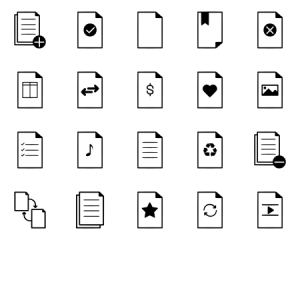 Simple Paper Icon Set 