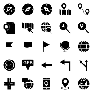 Maps Navigation Glyph Black 