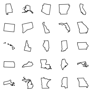 Us State Maps Strokes 
