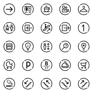 Wayfinding System Basic Icon Set 