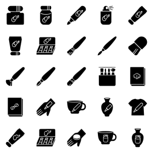 Stuff For Painting And Art In Glyph Style 