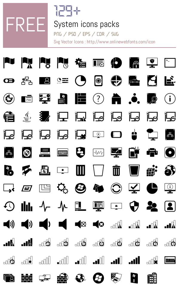 System Icon Pack +129 System Icons Packs Free Downloads - OnlineWebFonts.COM
