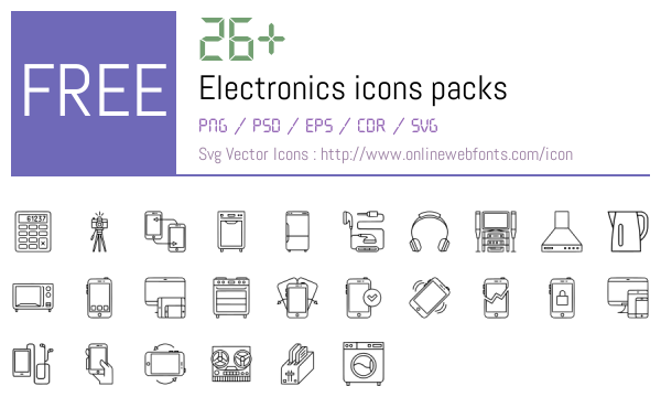 +26 Electronics Icons Packs Free Downloads - OnlineWebFonts.COM