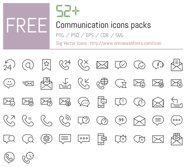 +52 Communication Icons Packs Free Downloads - OnlineWebFonts.COM