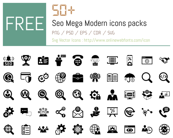 +50 Seo Mega Modern Icons Packs Free Downloads - OnlineWebFonts.COM