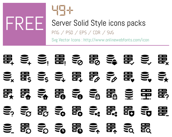 +49 Server Solid Style Icons Packs Free Downloads - OnlineWebFonts.COM