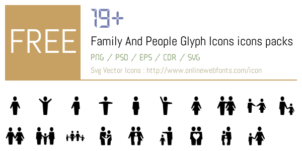 +19 Family And People Glyph Icons Icons Packs Free Downloads ...