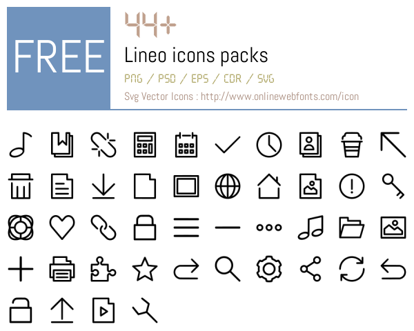 +44 Lineo Icons Packs Free Downloads - OnlineWebFonts.COM