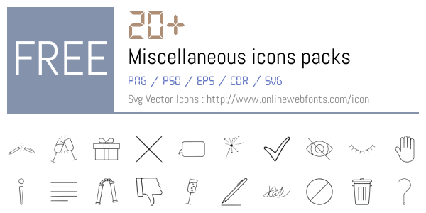+20 Miscellaneous Icons Packs Free Downloads - OnlineWebFonts.COM