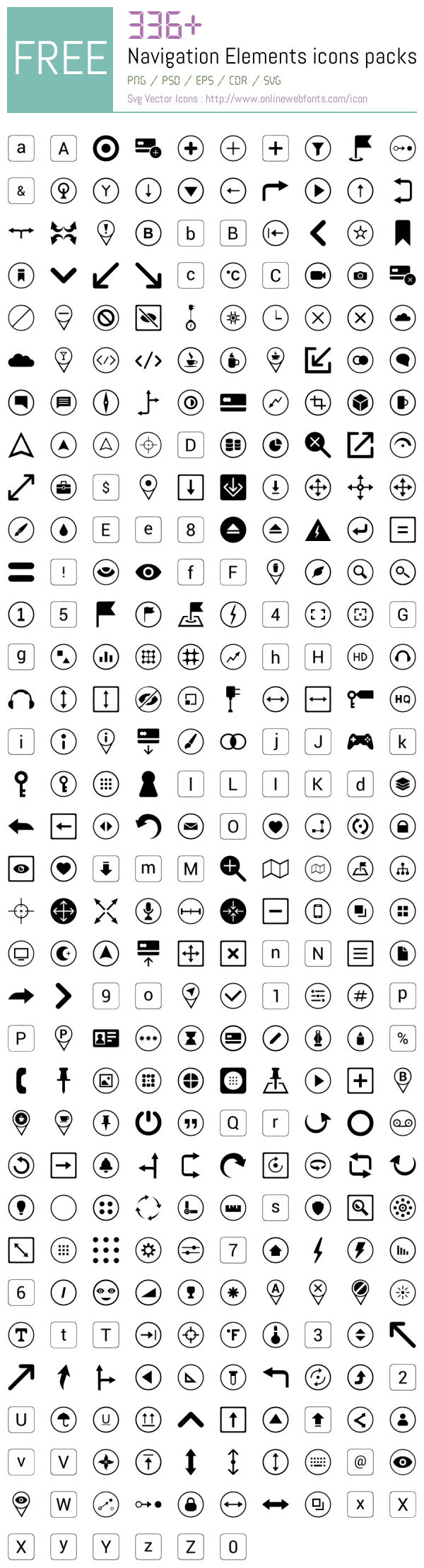 +336 Navigation Elements Icons Packs Free Downloads - OnlineWebFonts.COM