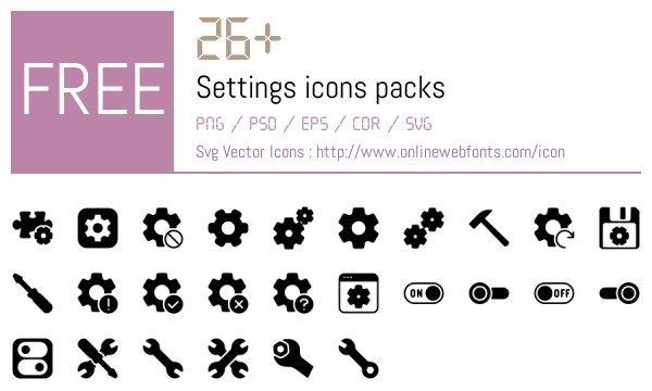 +26 Settings Icons Packs Free Downloads - OnlineWebFonts.COM