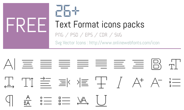 +26 Text Format Icons Packs Free Downloads - OnlineWebFonts.COM