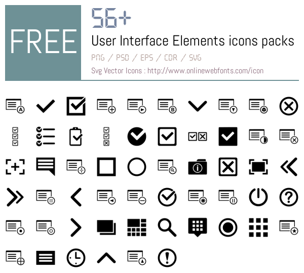 +56 User Interface Elements Icons Packs Free Downloads - OnlineWebFonts.COM