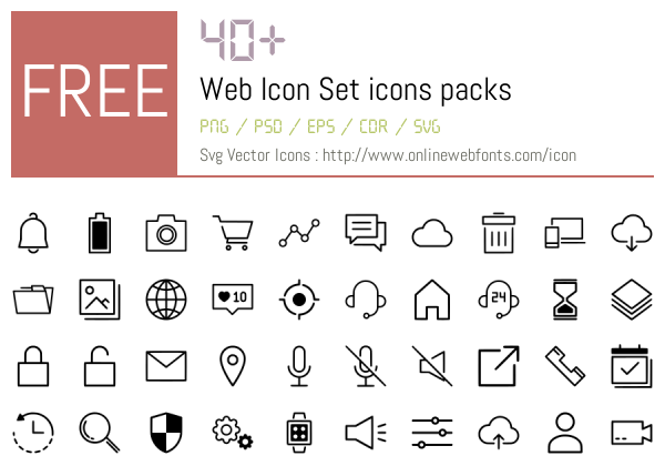 +40 Web Icon Set Icons Packs Free Downloads - OnlineWebFonts.COM