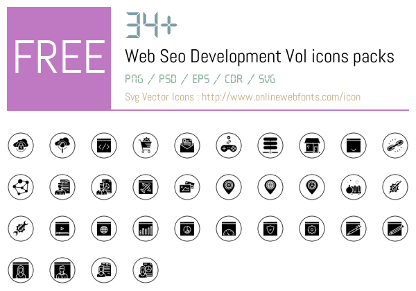 +34 Web Seo Development Vol Icons Packs Free Downloads - OnlineWebFonts.COM