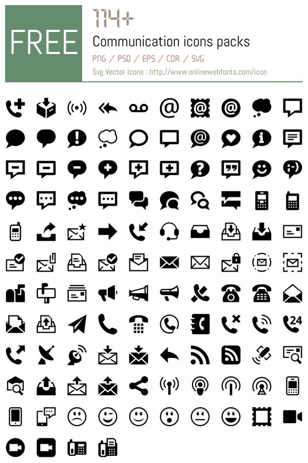 +114 Communication Icons Packs Free Downloads - OnlineWebFonts.COM