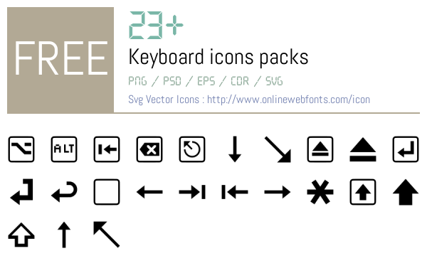 +23 Keyboard Icons Packs Free Downloads - OnlineWebFonts.COM