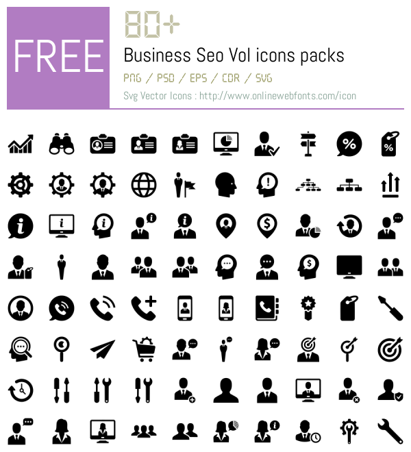 +80 Business Seo Vol Icons Packs Free Downloads - OnlineWebFonts.COM