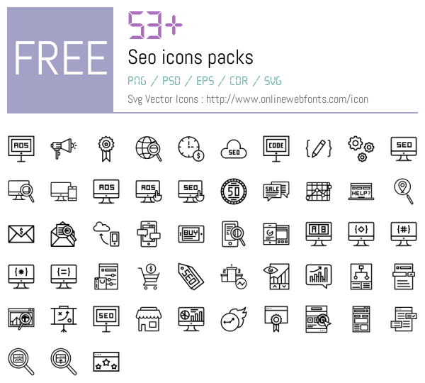 +53 Seo Icons Packs Free Downloads - OnlineWebFonts.COM