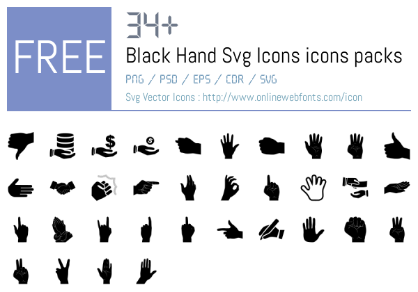 +35 Black Hand Svg Icons Icons Packs Free Downloads - OnlineWebFonts.COM