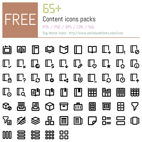 +65 Content Icons Packs Free Downloads - OnlineWebFonts.COM