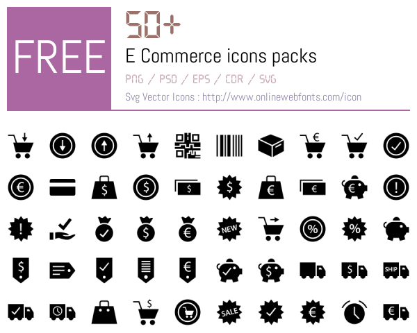 +50 E Commerce Icons Packs Free Downloads - OnlineWebFonts.COM