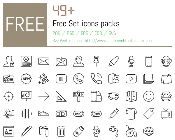 +49 Free Set Icons Packs Free Downloads - OnlineWebFonts.COM