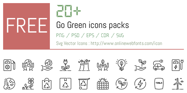 +20 Go Green Icons Packs Free Downloads - OnlineWebFonts.COM
