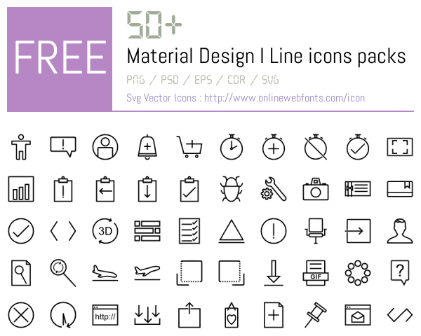 Material Master Line Icon +50 Material Design I Line Icons Packs Free Downloads - OnlineWebFonts.COM