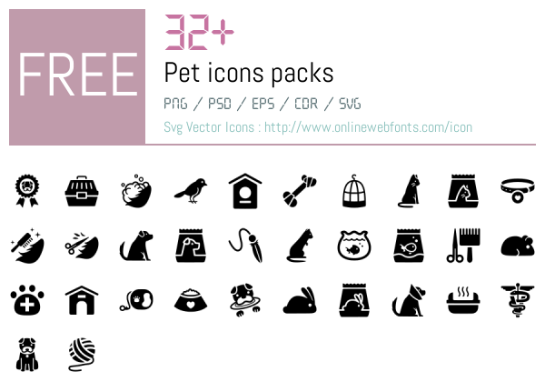 +32 Pet Icons Packs Free Downloads - Onlinewebfonts.com