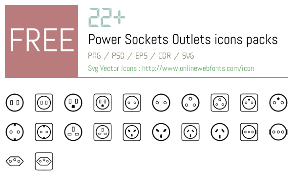 +22 Power Sockets Outlets Icons Packs Free Downloads - OnlineWebFonts.COM