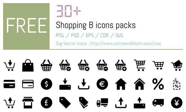 +30 Shopping B Icons Packs Free Downloads - OnlineWebFonts.COM