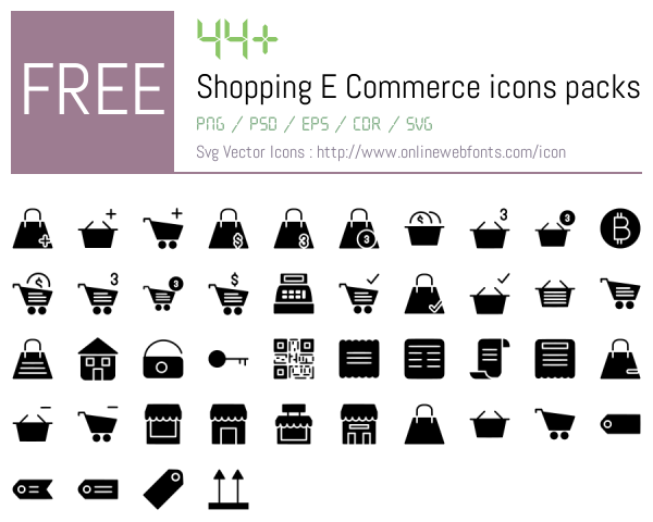 +45 Shopping E Commerce Icons Packs Free Downloads - OnlineWebFonts.COM