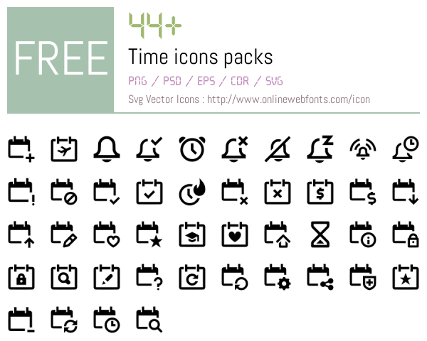+44 Time Icons Packs Free Downloads - OnlineWebFonts.COM
