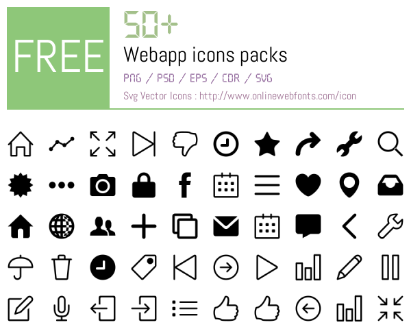 +50 Webapp Icons Packs Free Downloads - OnlineWebFonts.COM