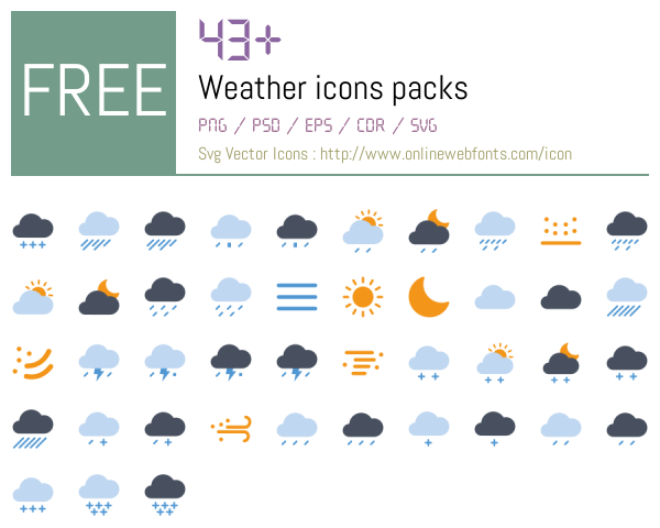 +43 Weather Icons Packs Free Downloads - OnlineWebFonts.COM