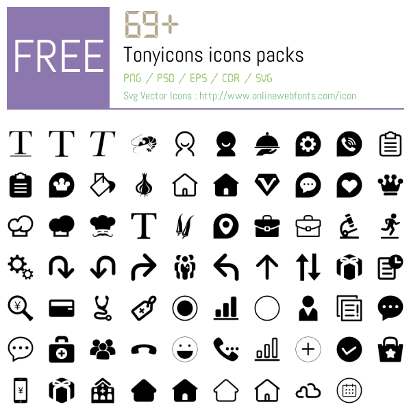 +69 Tonyicons Icons Packs Free Downloads - OnlineWebFonts.COM