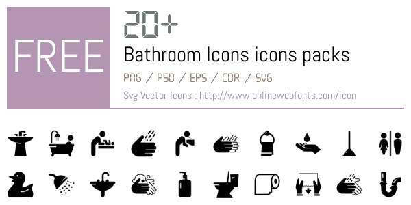 +20 Bathroom Icons Icons Packs Free Downloads - OnlineWebFonts.COM
