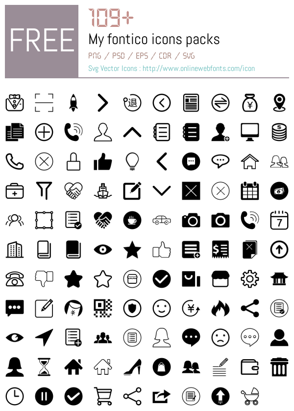 +109 My fontico Icons Packs Free Downloads - OnlineWebFonts.COM