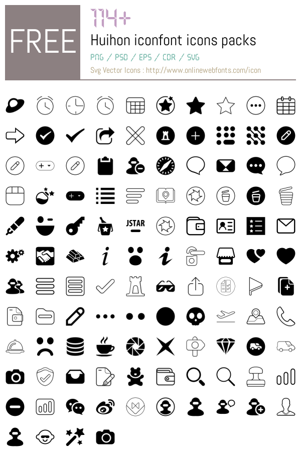 +114 Huihon iconfont Icons Packs Free Downloads - OnlineWebFonts.COM