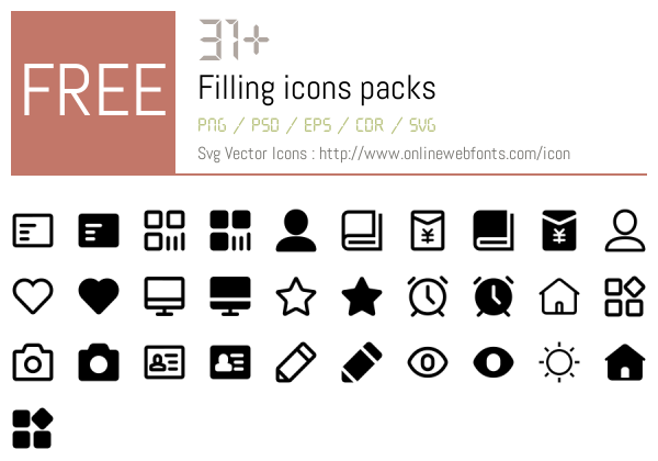 +31 Filling Icons Packs Free Downloads - OnlineWebFonts.COM