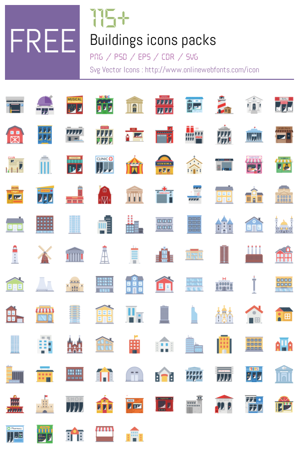 +115 Buildings Icons Packs Free Downloads - OnlineWebFonts.COM