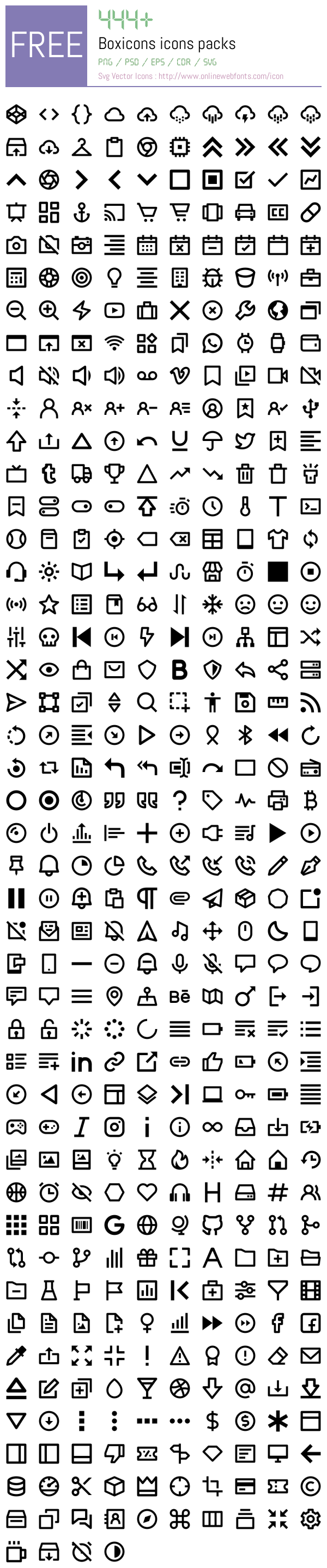+444 Boxicons Icons Packs Free Downloads - OnlineWebFonts.COM