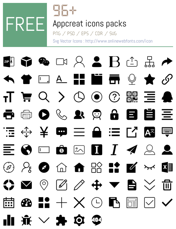 +96 Appcreat Icons Packs Free Downloads - OnlineWebFonts.COM