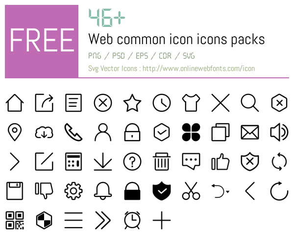 Common Icon Downloads +46 Web common icon Icons Packs Free Downloads - OnlineWebFonts.COM