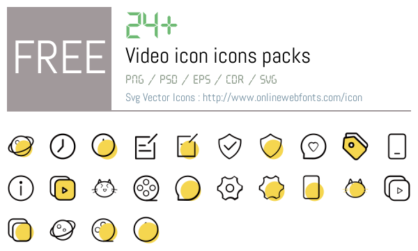 +24 Video icon Icons Packs Free Downloads - OnlineWebFonts.COM