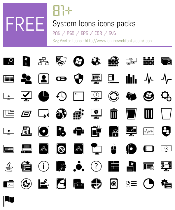 System Icon Pack +81 System Icons Icons Packs Free Downloads - OnlineWebFonts.COM