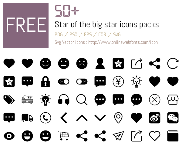 Custom Icon Star +50 Star of the big star Icons Packs Free Downloads - OnlineWebFonts.COM