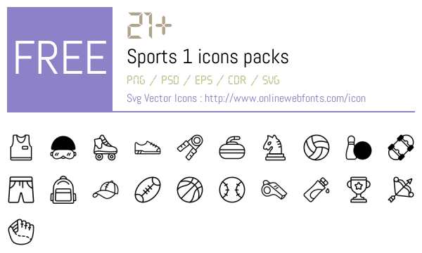 +21 Sports 1 Icons Packs Free Downloads - OnlineWebFonts.COM