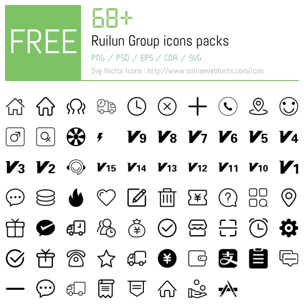 +68 Ruilun Group Icons Packs Free Downloads - OnlineWebFonts.COM
